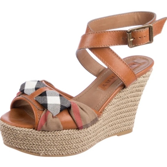 Burberry Shoes - Burberry Check Espadrille Wedges